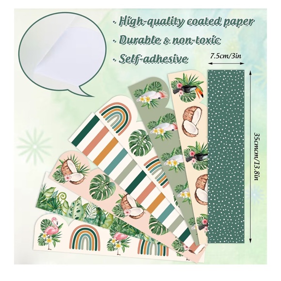 Whaline 82Ft Boho Tropics Summer Bulletin Board Borders - Picture 5 of 7